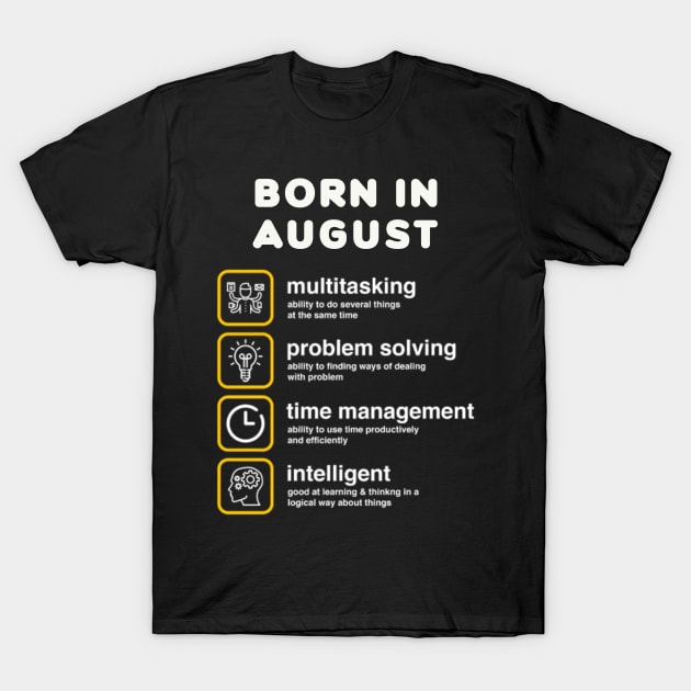 Born in August T-Shirt by BambooBox